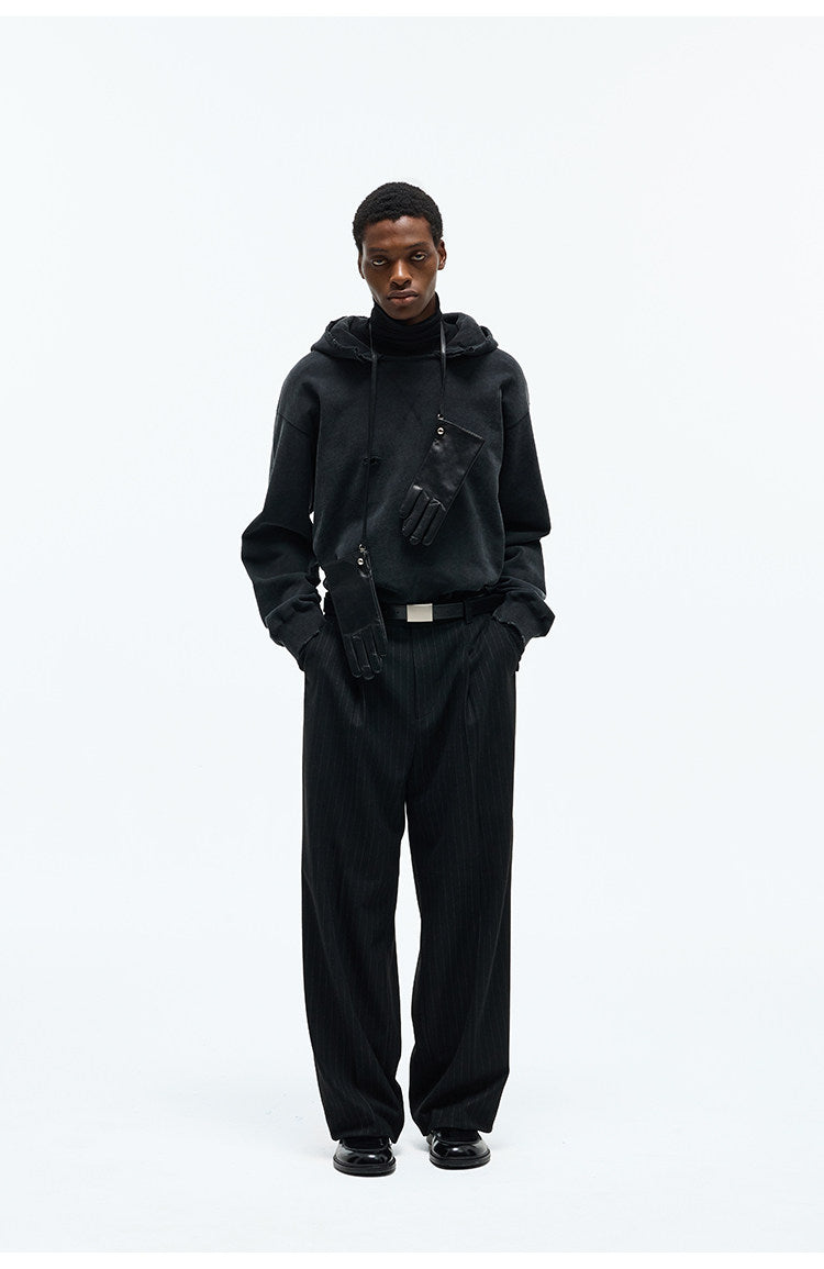 Single-Pleat Stretch Waist Casual Pants