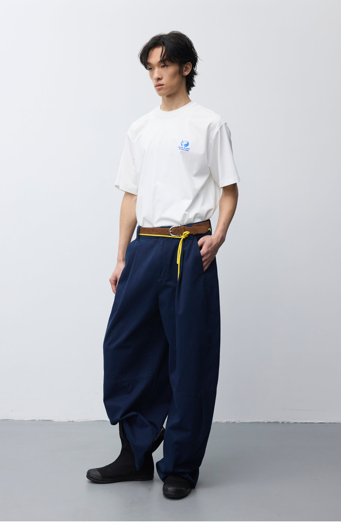 Washed Multi-Pleated Casual Pants
