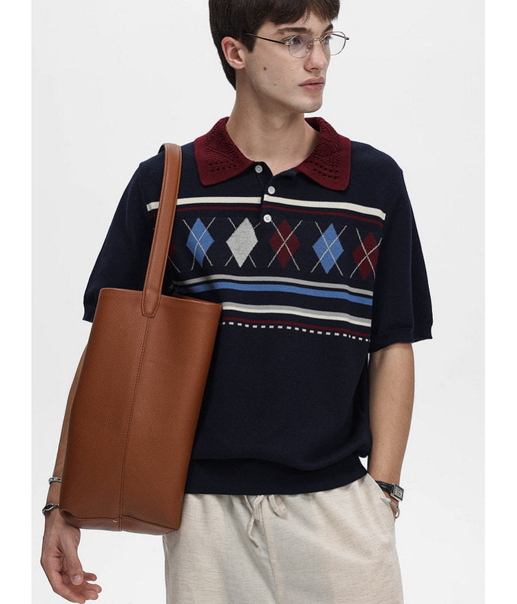 Lightweight knit polo shirt