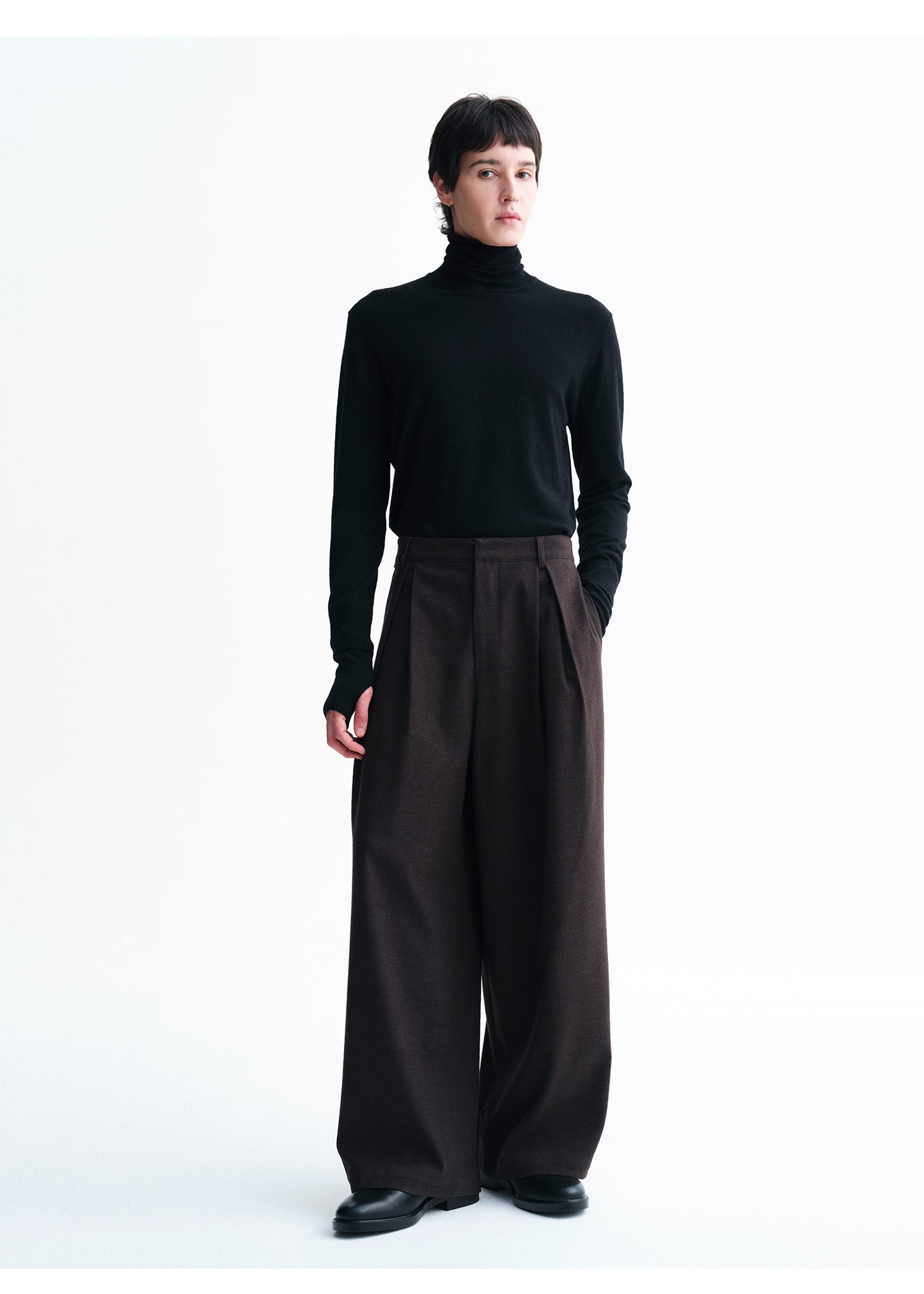 Unisex Single-Pleat Casual Pants