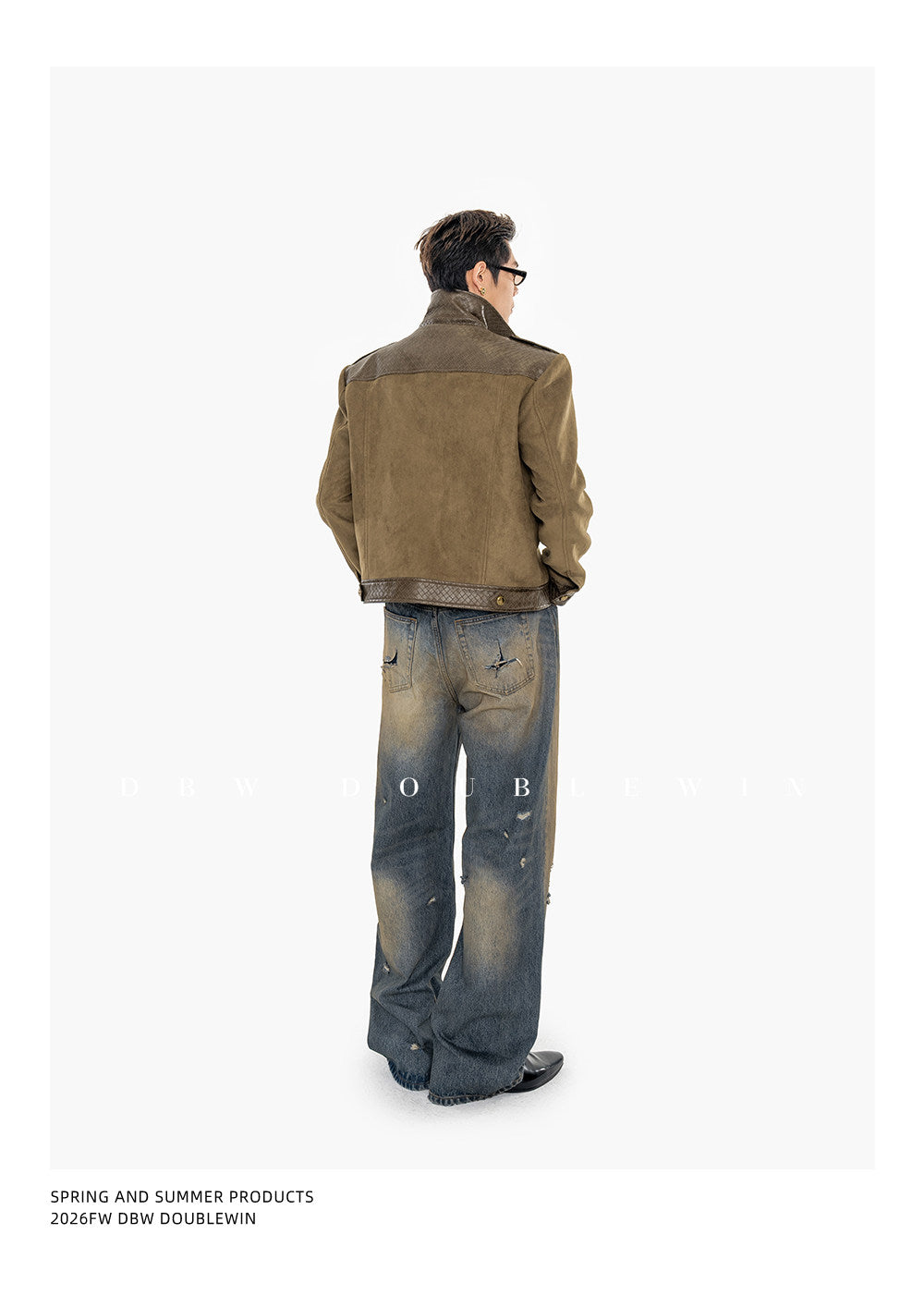 Retro Water-Washed Distressed Denim Pants