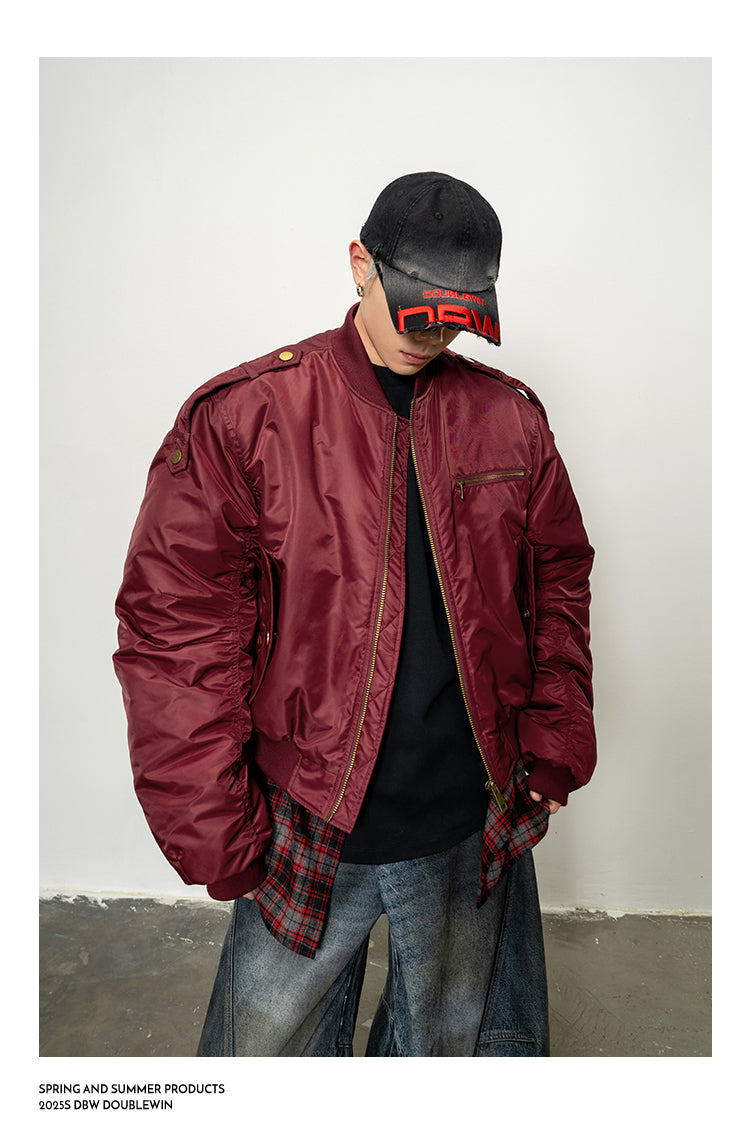 Heavy Contrast Fake Two-Piece Jacket