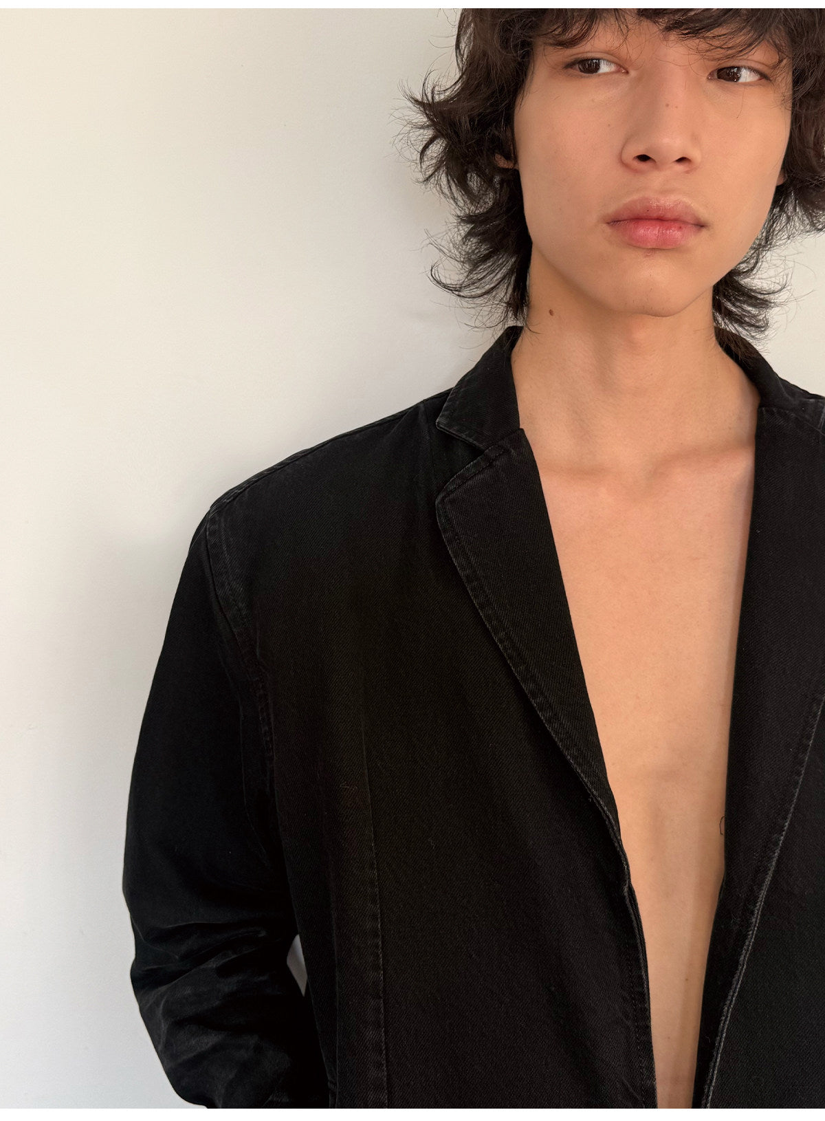 Honeycomb-Wash Denim Coat