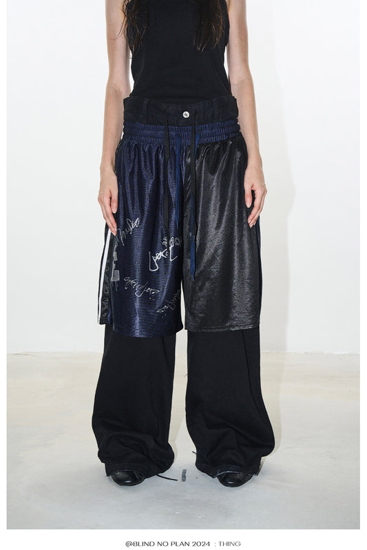 Faux two-piece sports pants