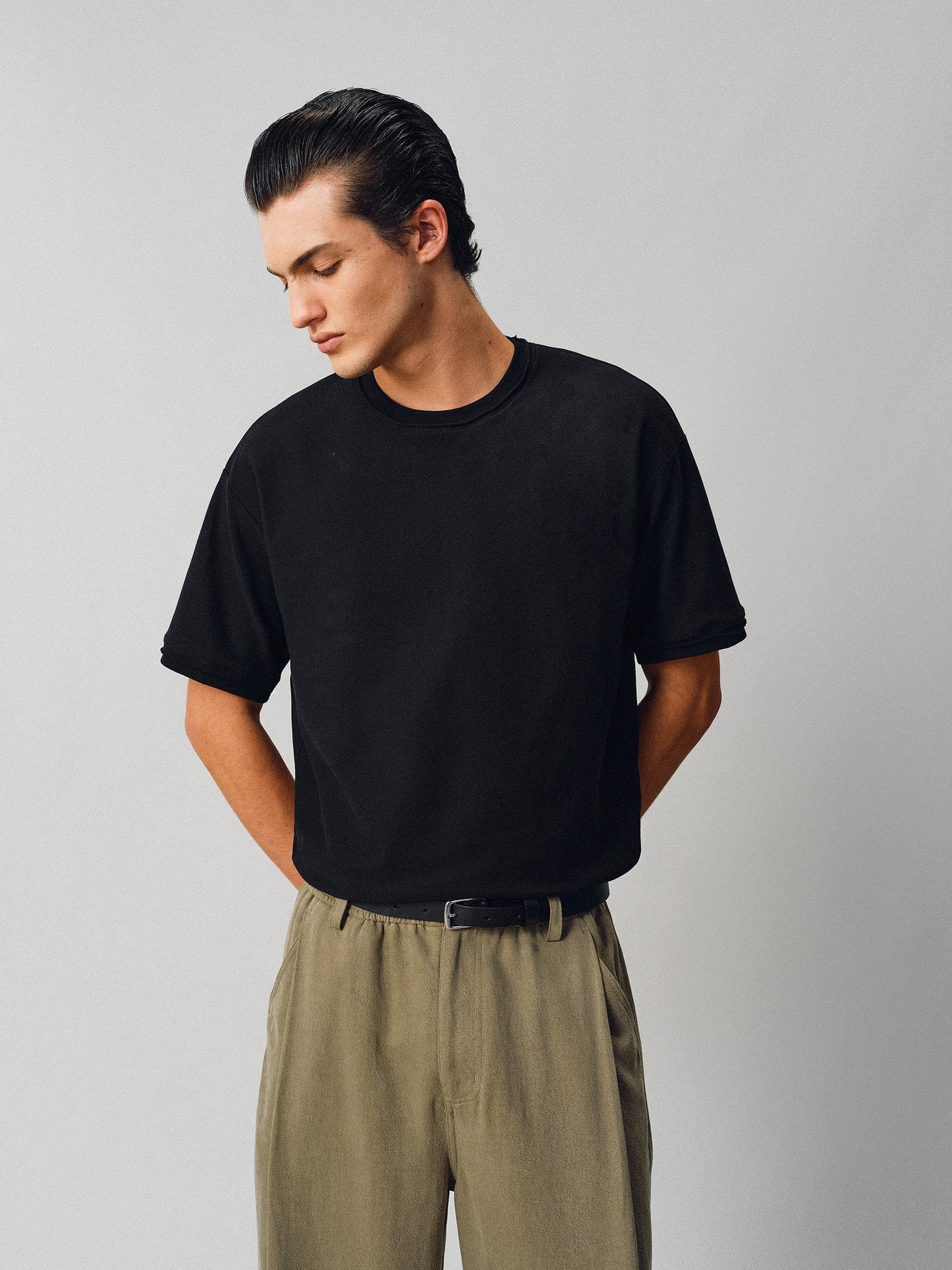 Basic Round-Neck Cotton T-Shirt