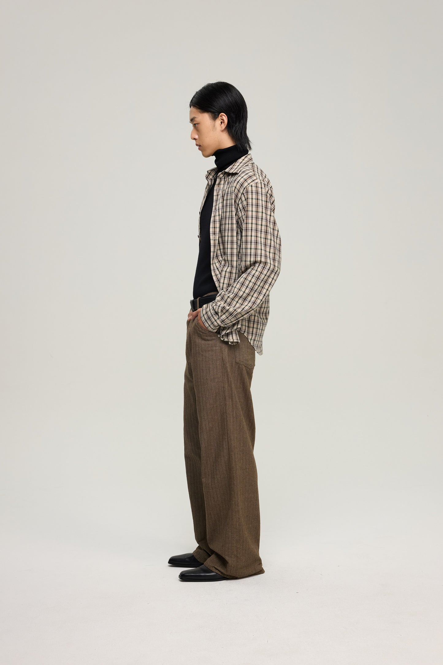 Retro Herringbone Casual Pants