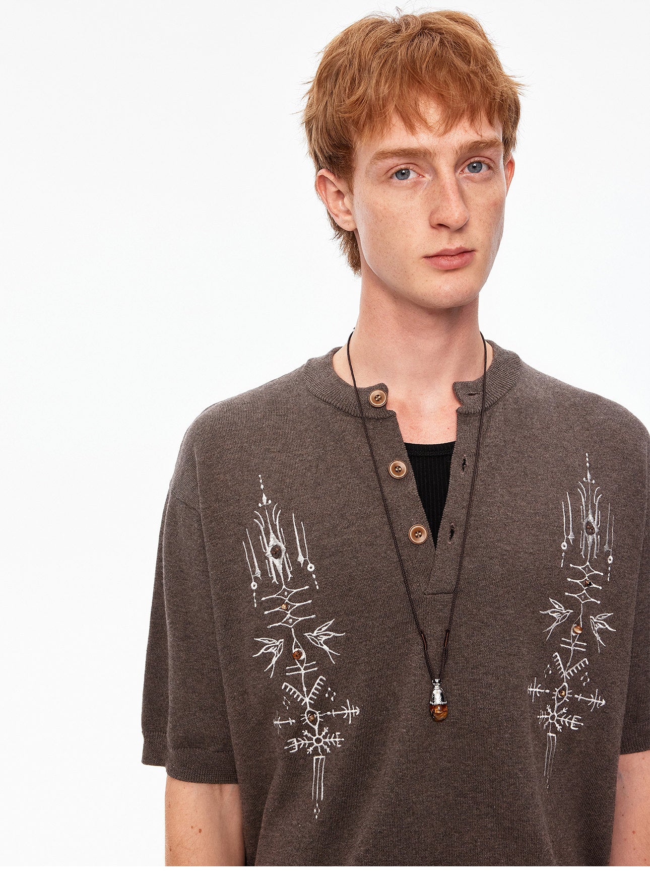 Vintage-Style Henley Sweater