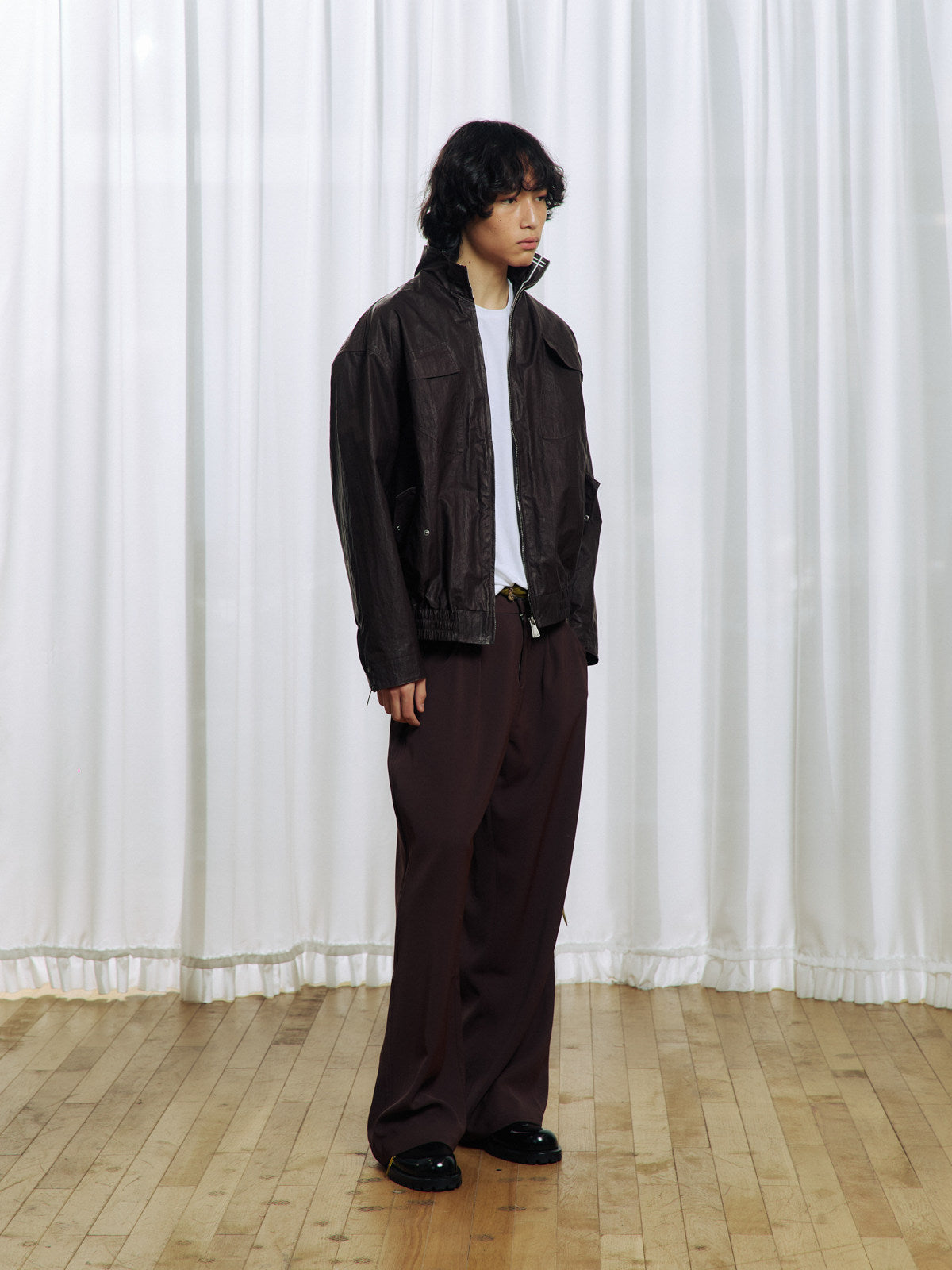 Waxed Leather Coated Jacket
