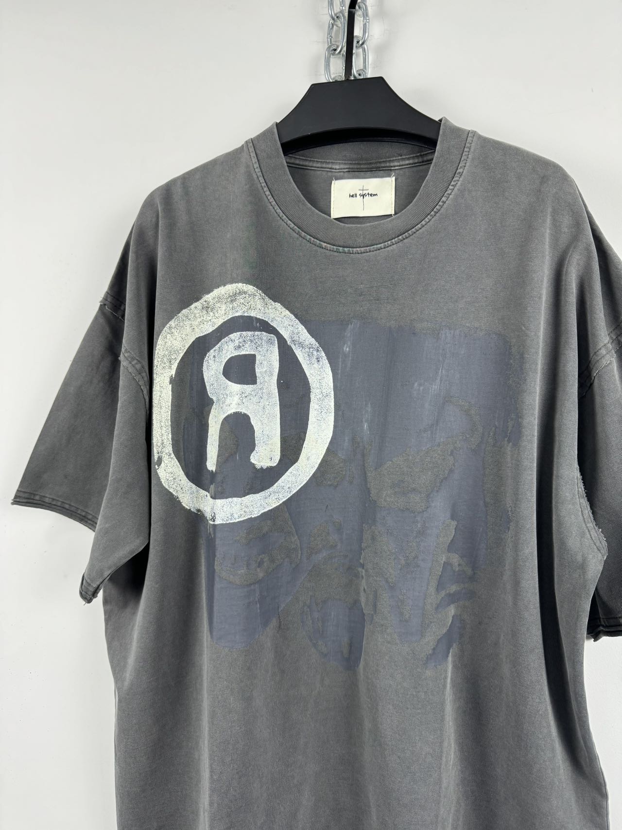 Washed Damaged Print T-Shirt