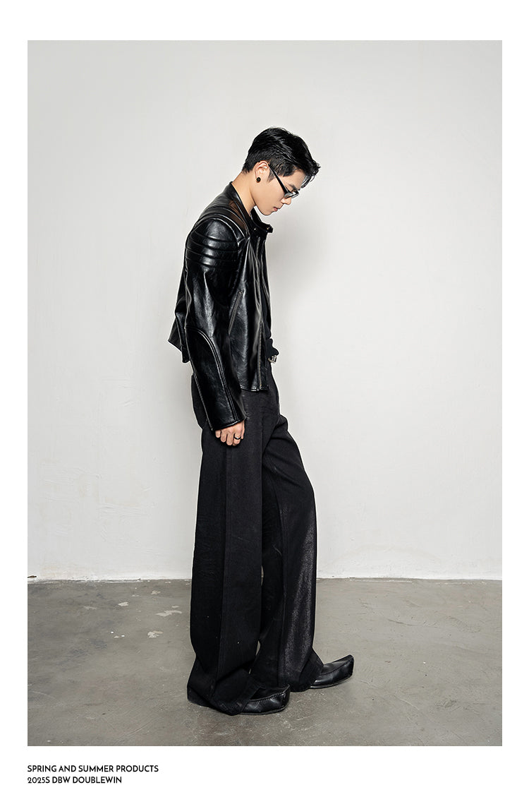 Waxed Glitter Bootcut Jeans