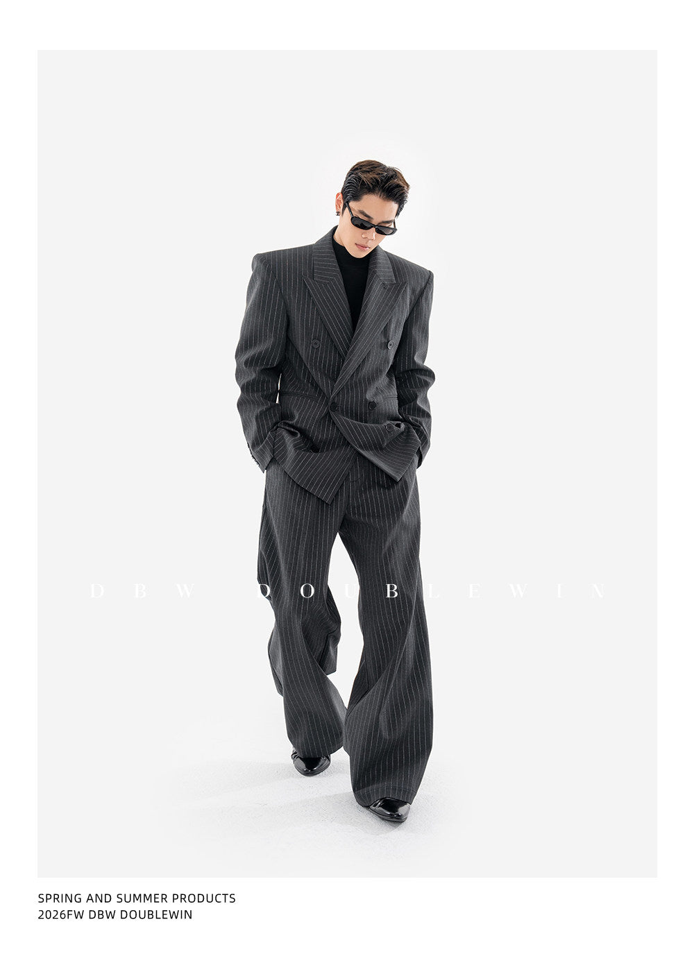 Wide-Shoulder Suit Set