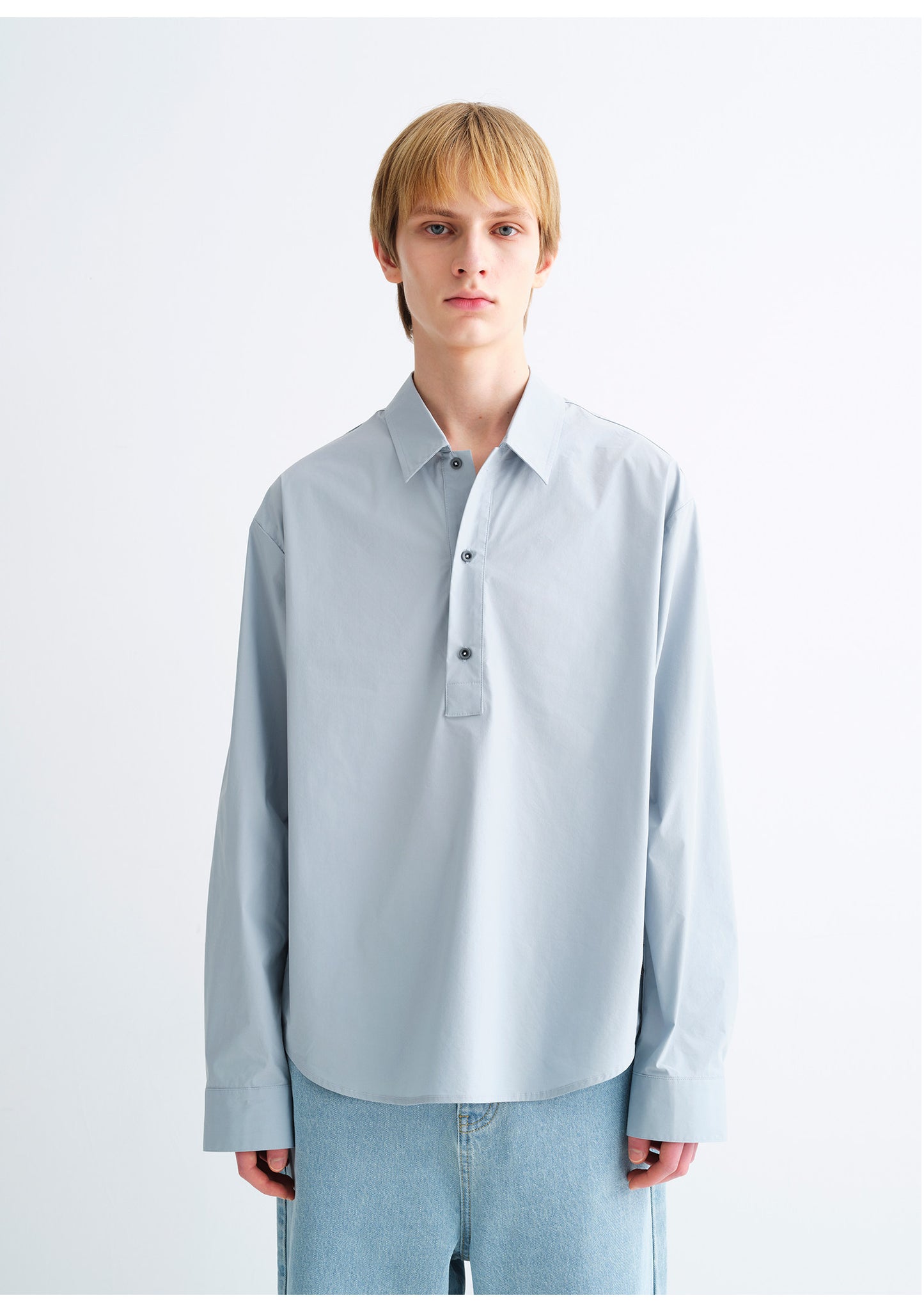 Solid-Color Cotton-Blend Shirt