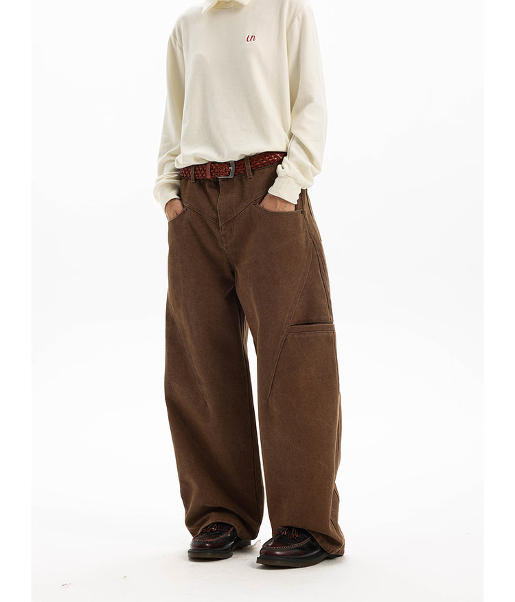 Damaged wash thick casual pants