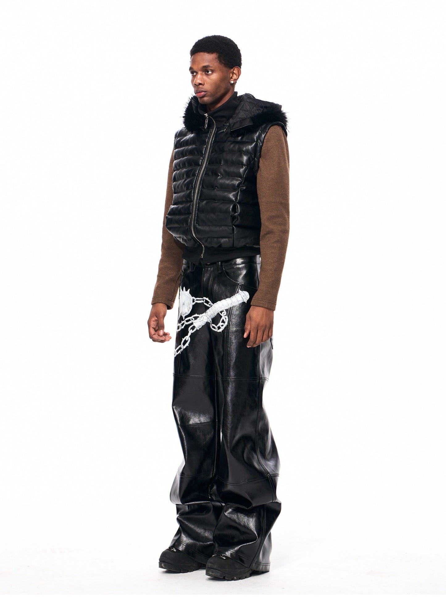 Original Hand-Painted Leather Pants