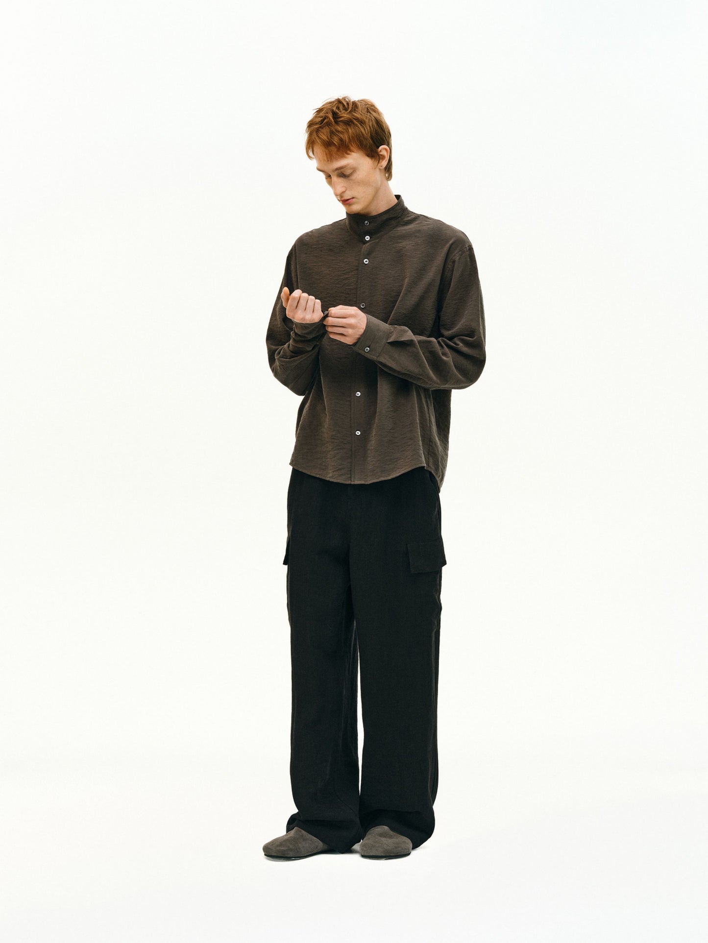 Silk Stand Collar Shirt
