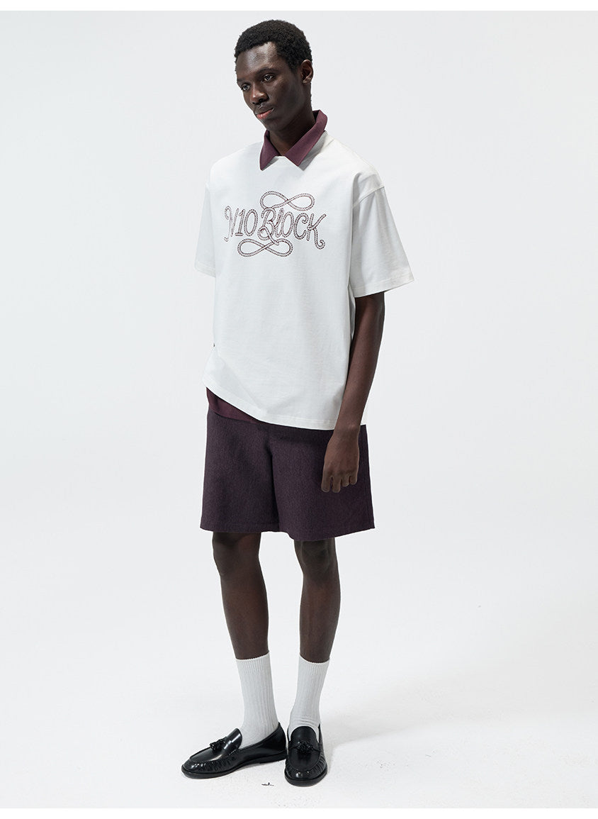 Water-Based Paste Print Crew Neck T-Shirt