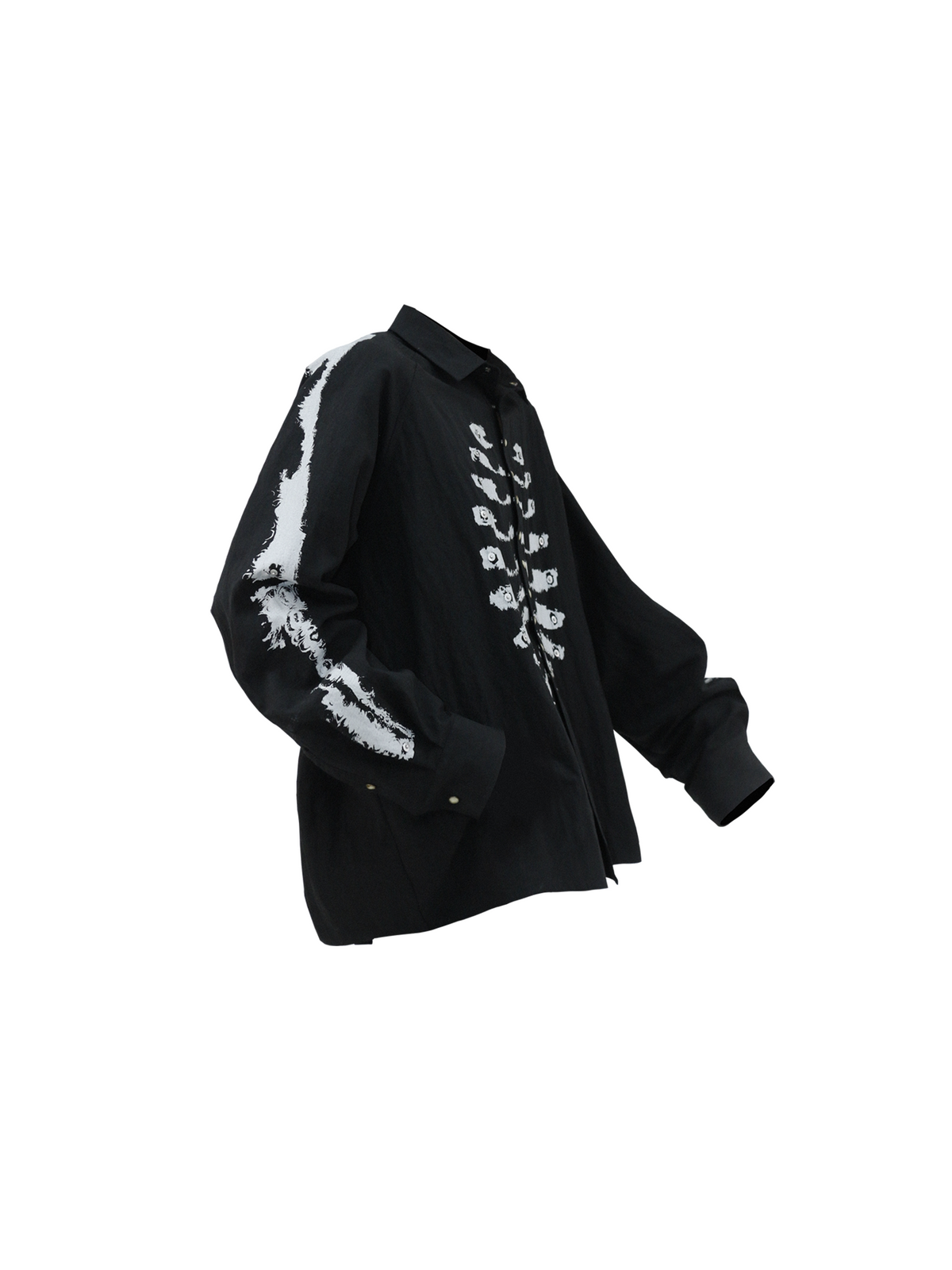 Rock-Style Rivet-Button Oversized Shirt