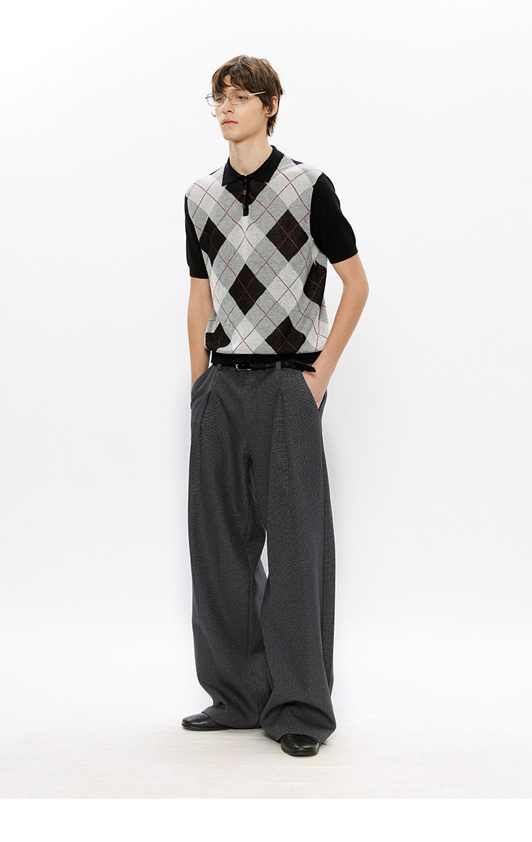 Pleated A-Line Casual Pants