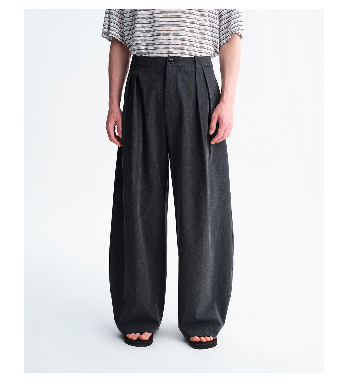 Casual Pants with Double Pleats