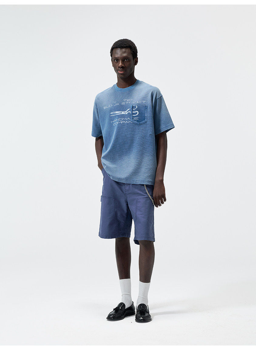 빈티지 프린트 라운드넥 티셔츠