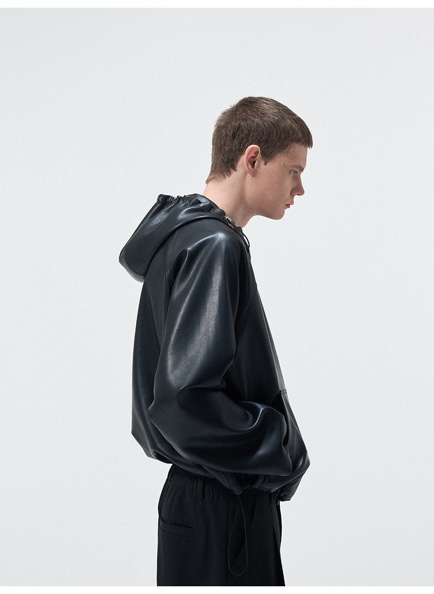 Hooded Leather Jacket