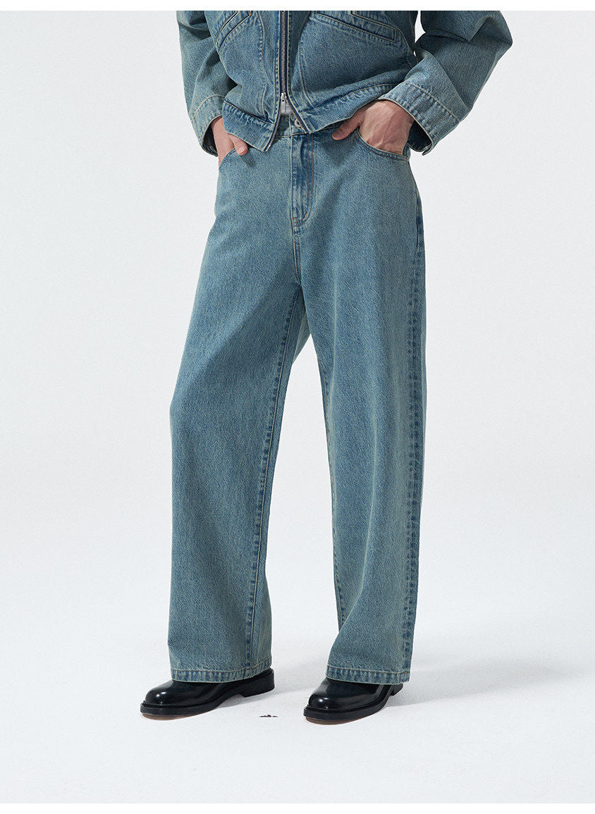 Distressed Wash Jeans