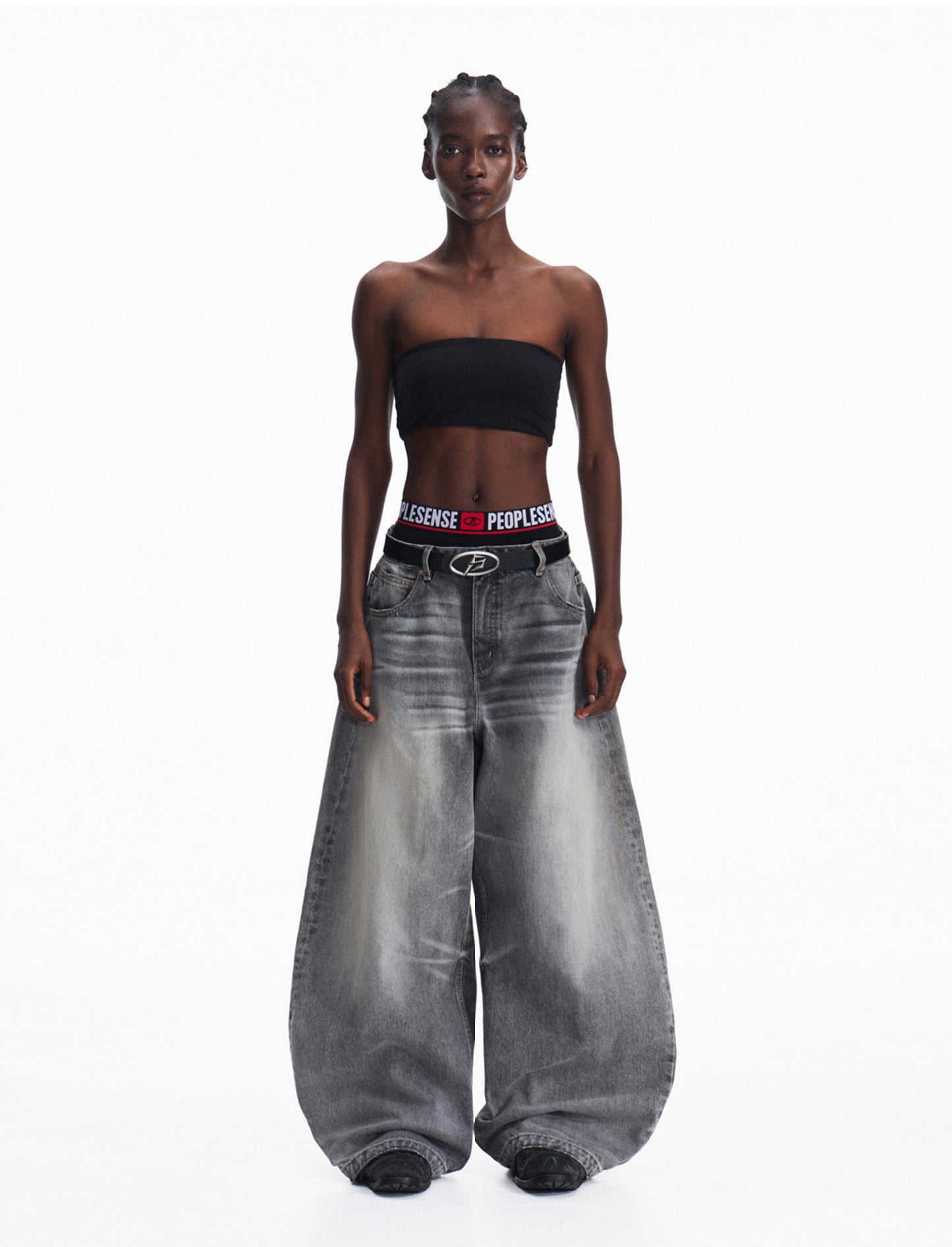 Vintage Wash Wide Leg Jeans