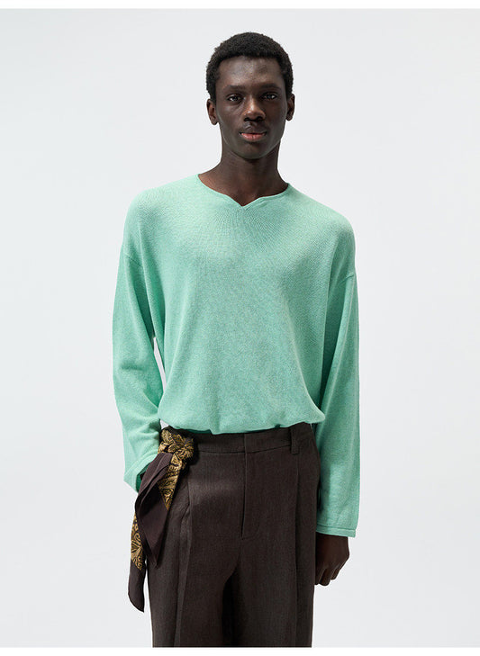 스몰 오픈칼라 니트 셔츠