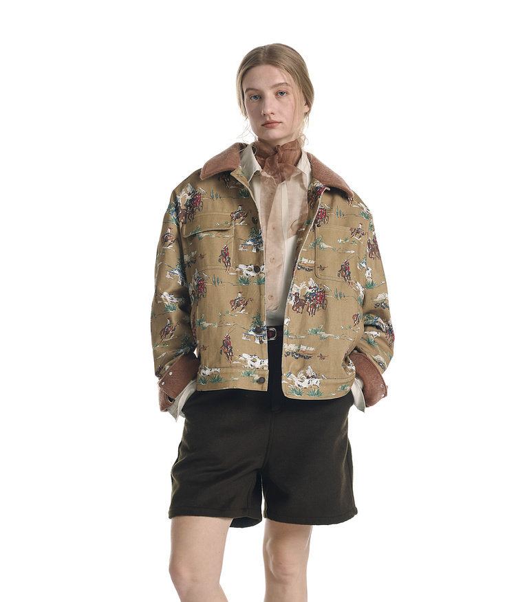 Vintage Horse Print Jacket