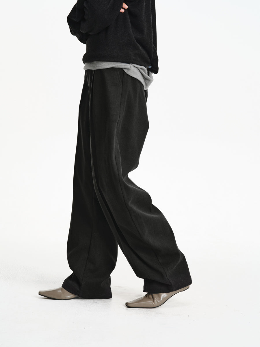 Blended Wool Straight Leg Pants