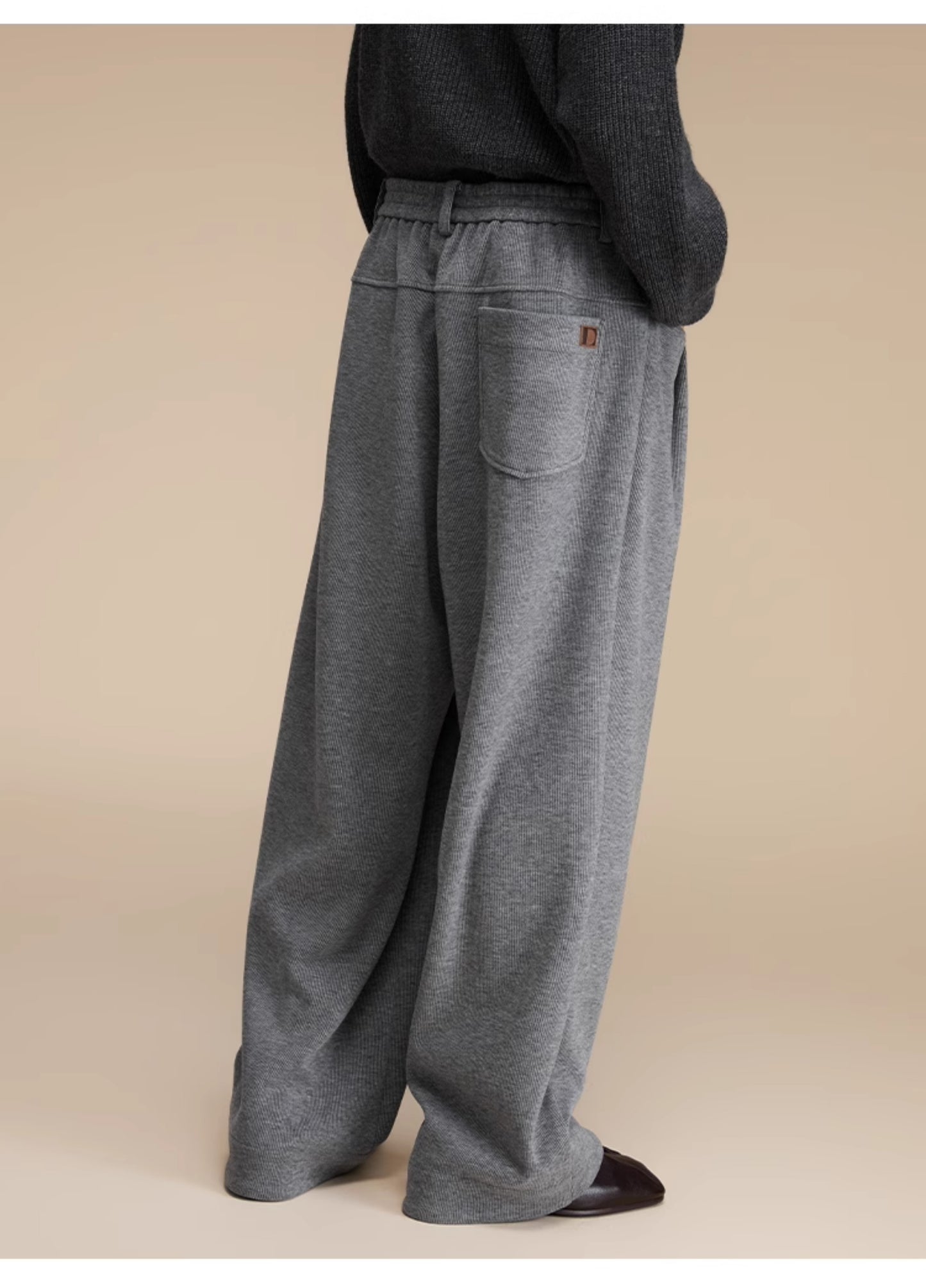 Wool blend elastic waist sweatpants