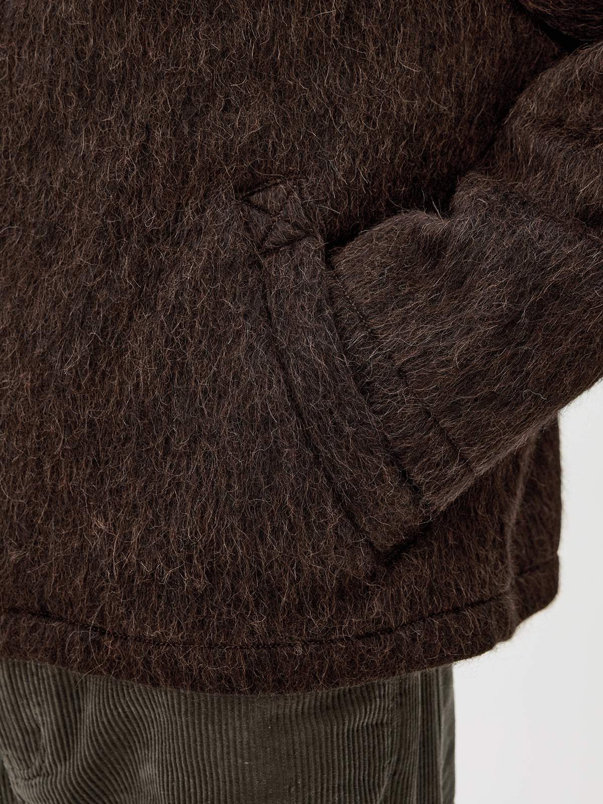 Alpaca Blend Zipper Short Wide Jacket