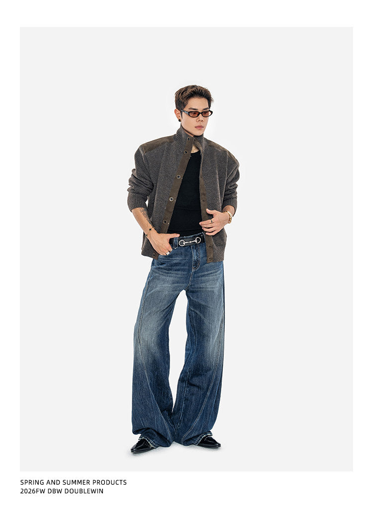 Retro Suede-Wool-Woven Hunting Jacket