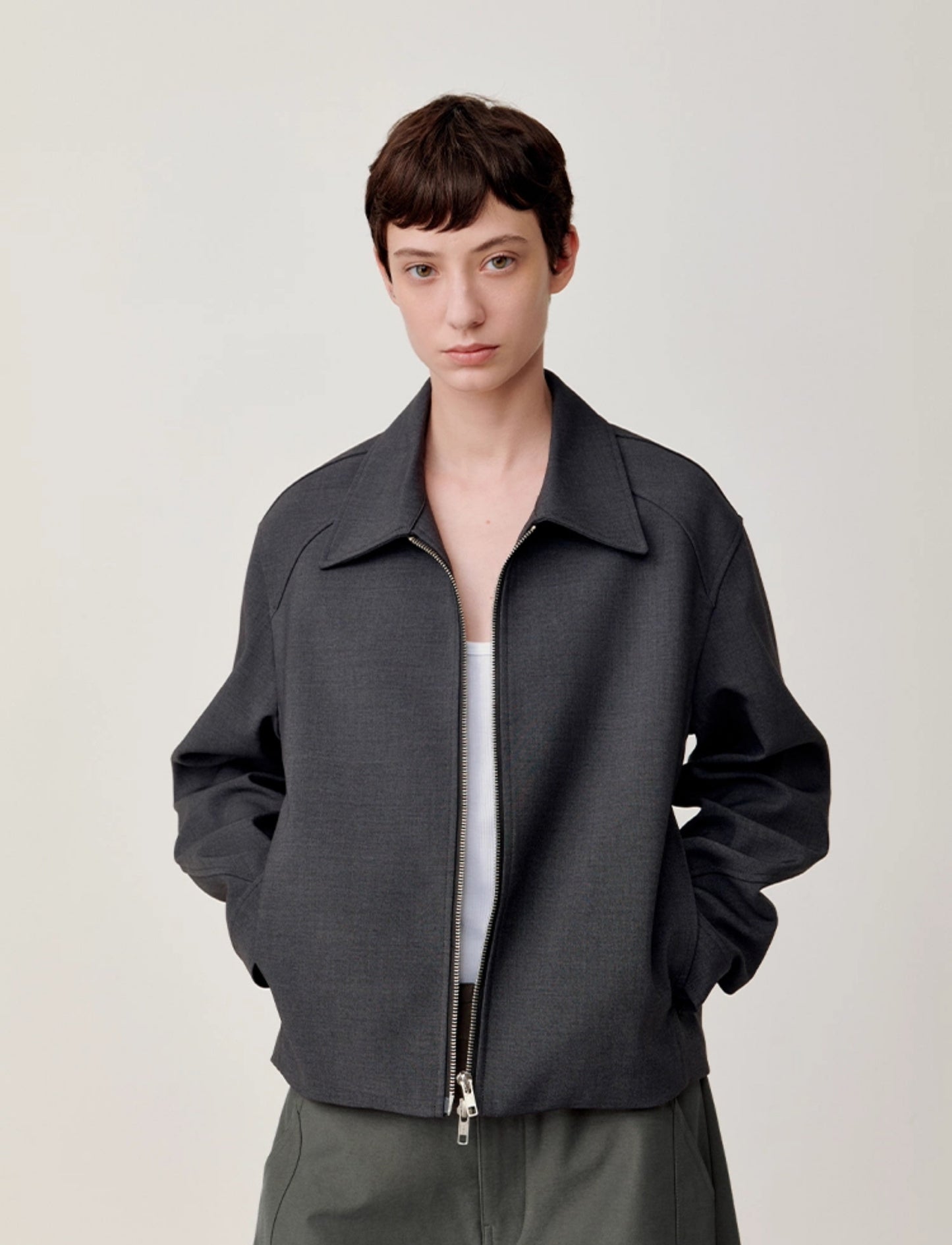 Scythe Sleeve Zipper Jacket