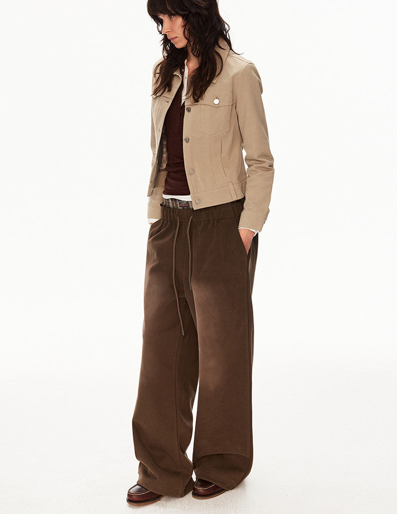 Double-Waistband Washed Sweatpants
