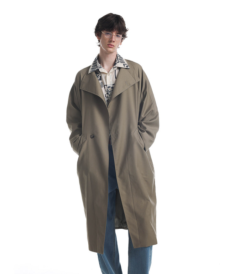 Stand-up collar long coat
