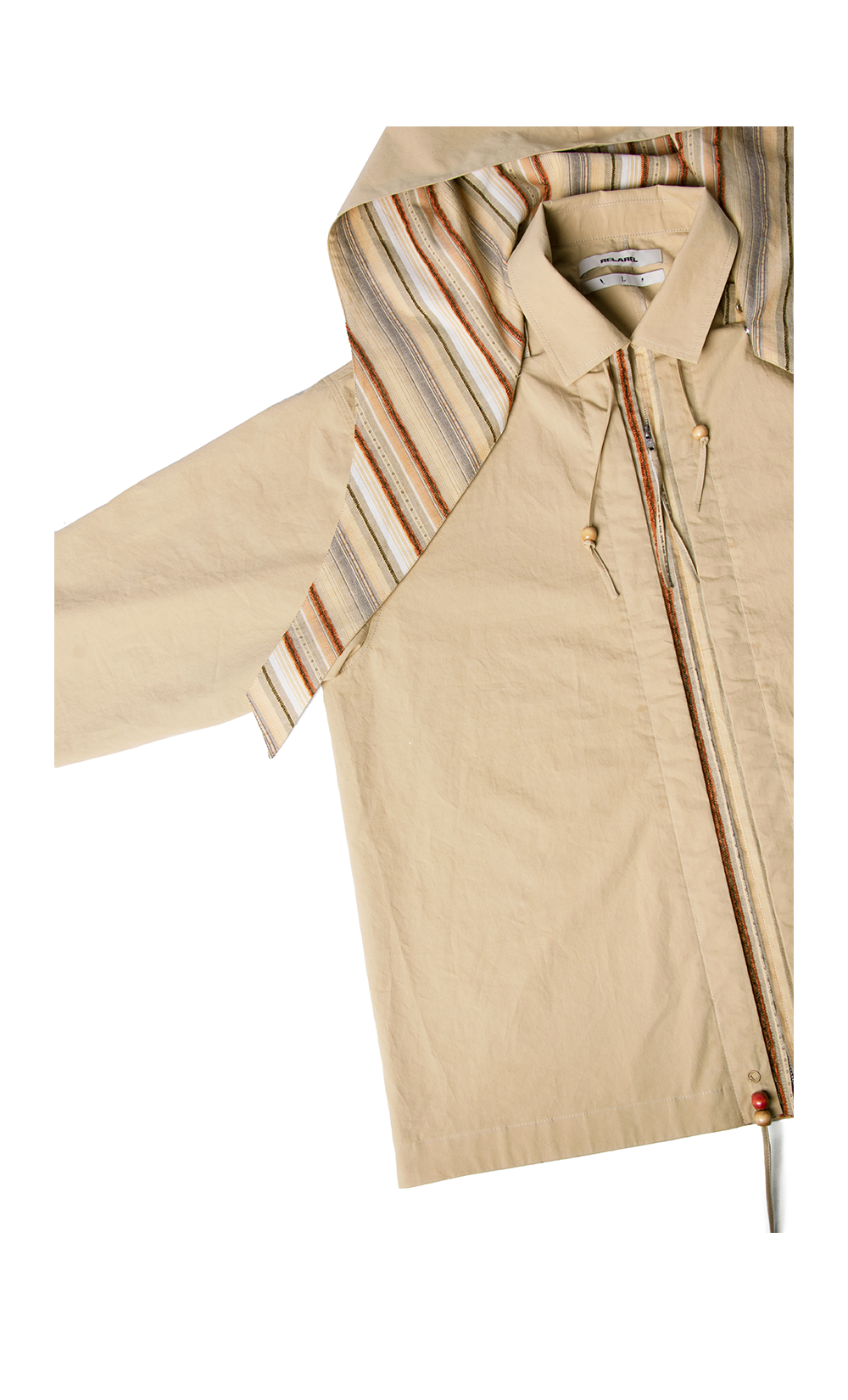 Pleated Wash Detachable Hood Shirt