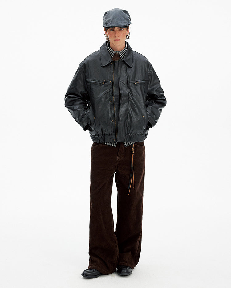 Cool Lapel Design PU Leather Jacket