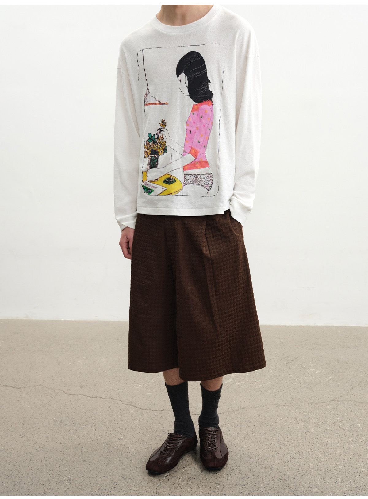 Floral Print Distressed T-Shirt