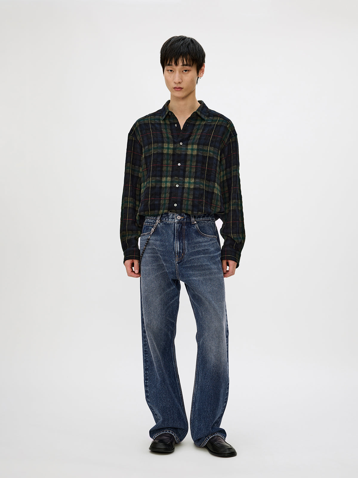 Cotton Twill Straight Leg Jeans