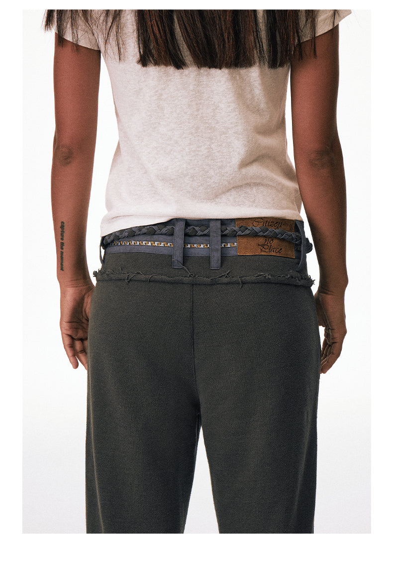 Knit Wide-Leg Casual Pants