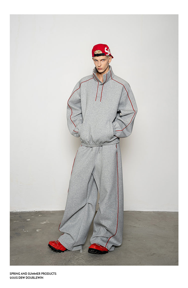 High-Collar Casual Shirt Set