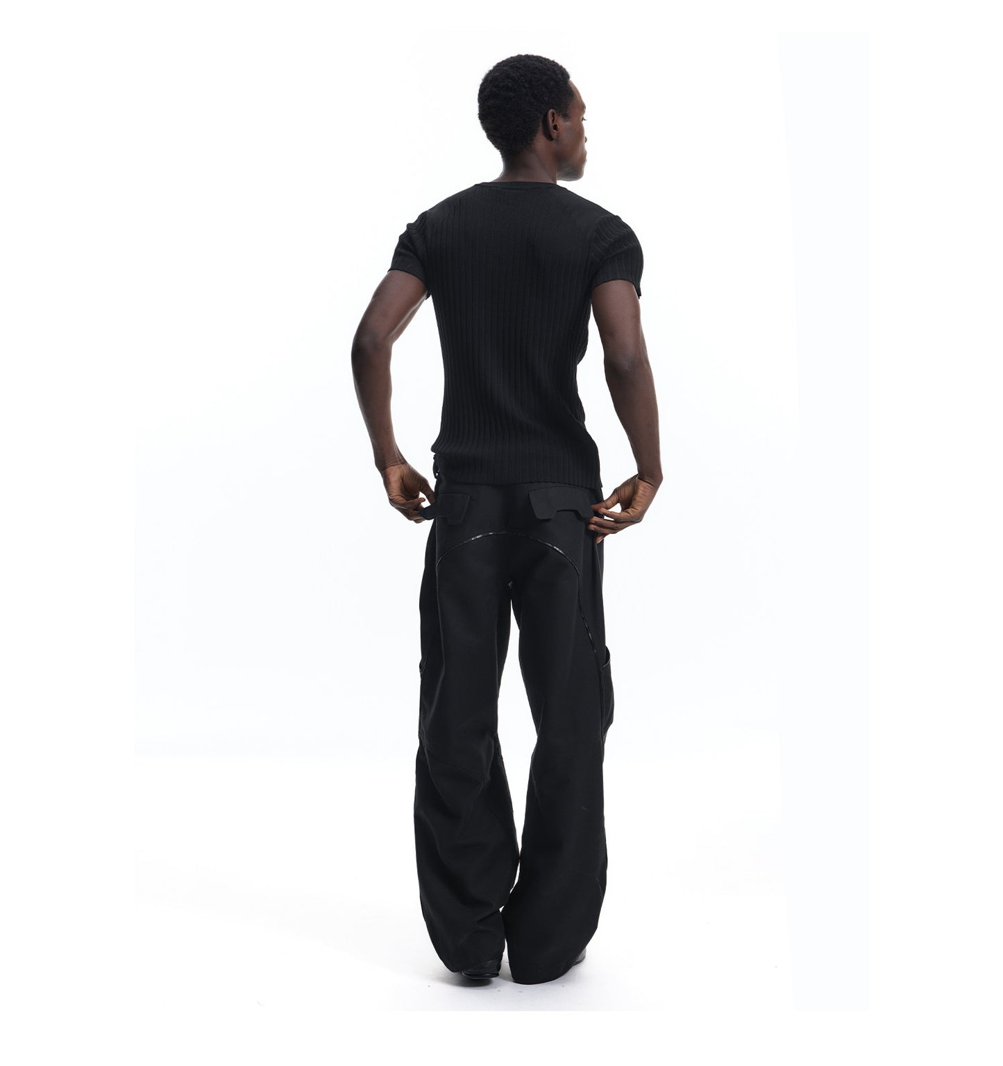 Patchwork Leather Work Pants