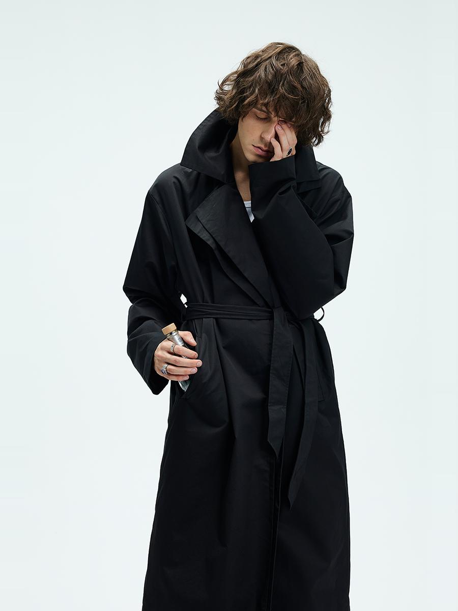 A-line strap long coat