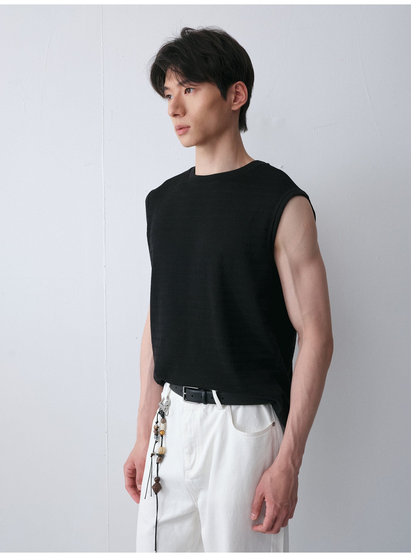 Cotton-Blend Sleeveless Shirt