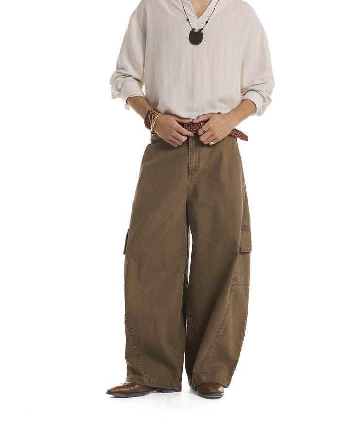 Wide-leg casual pants