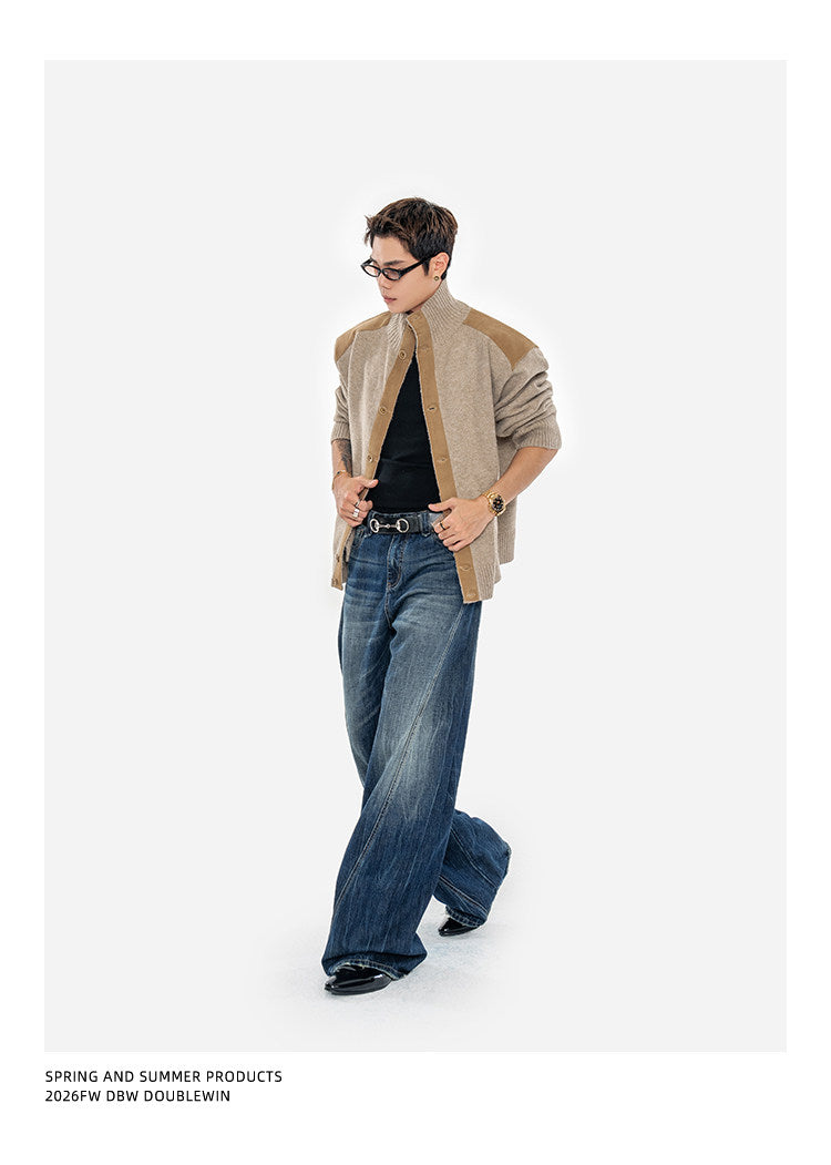 Retro Suede-Wool-Woven Hunting Jacket