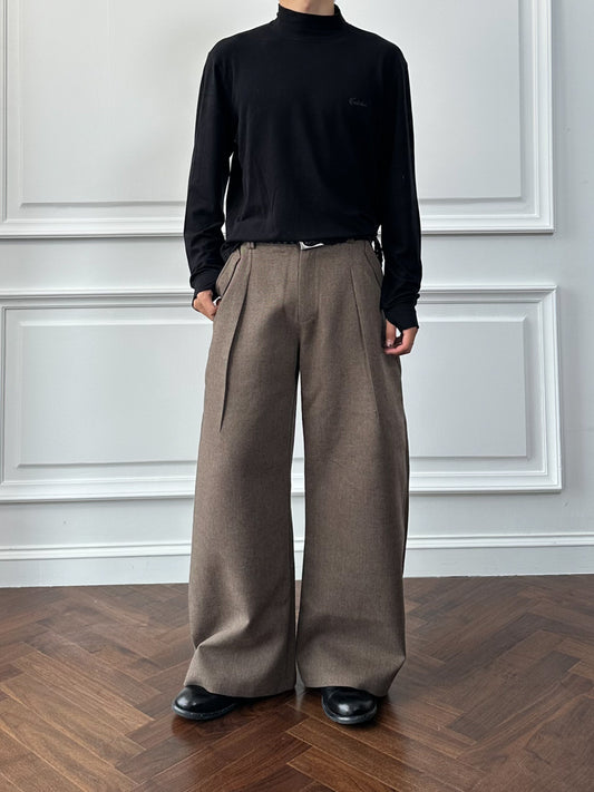 Wool-Blend Wide-Leg Pants