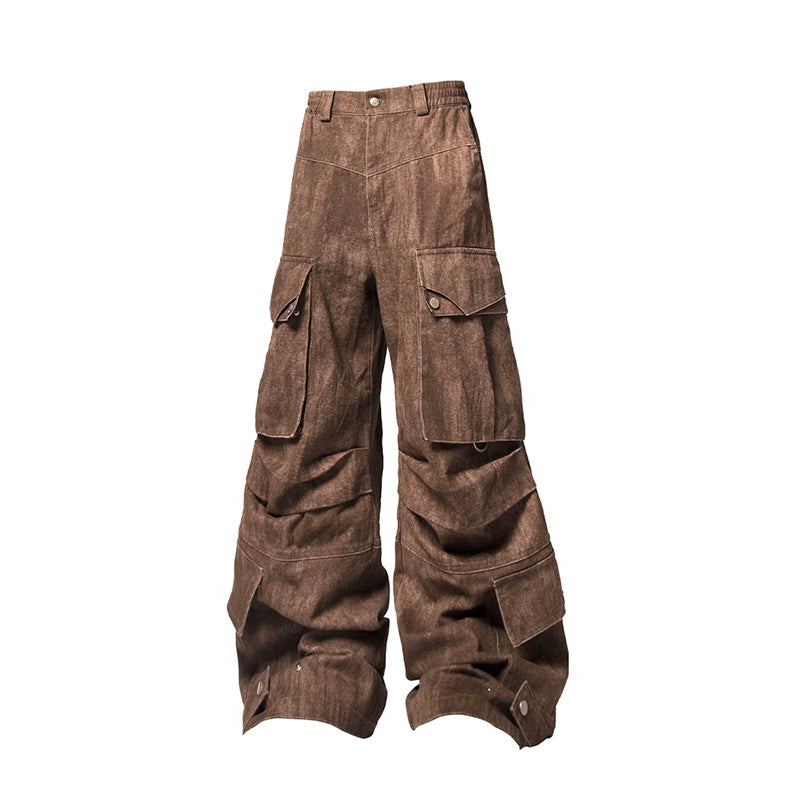 Washed multi-pocket bomber pants