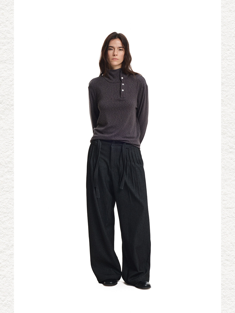 A-Line Double-Belt Casual Pants
